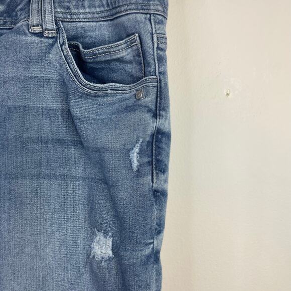 Democracy Tummy Tuck High Waist straight leg Cropped Distressed Jeans womens 16 - Picture 4 of 13